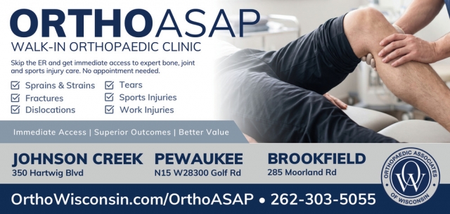No Appointment Needed, Orthopaedic Associates of Wisconsin, Johnson Creek, WI