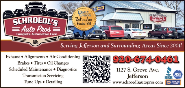 Complete Automotive, Schroedl's Auto Pros, Jefferson, WI