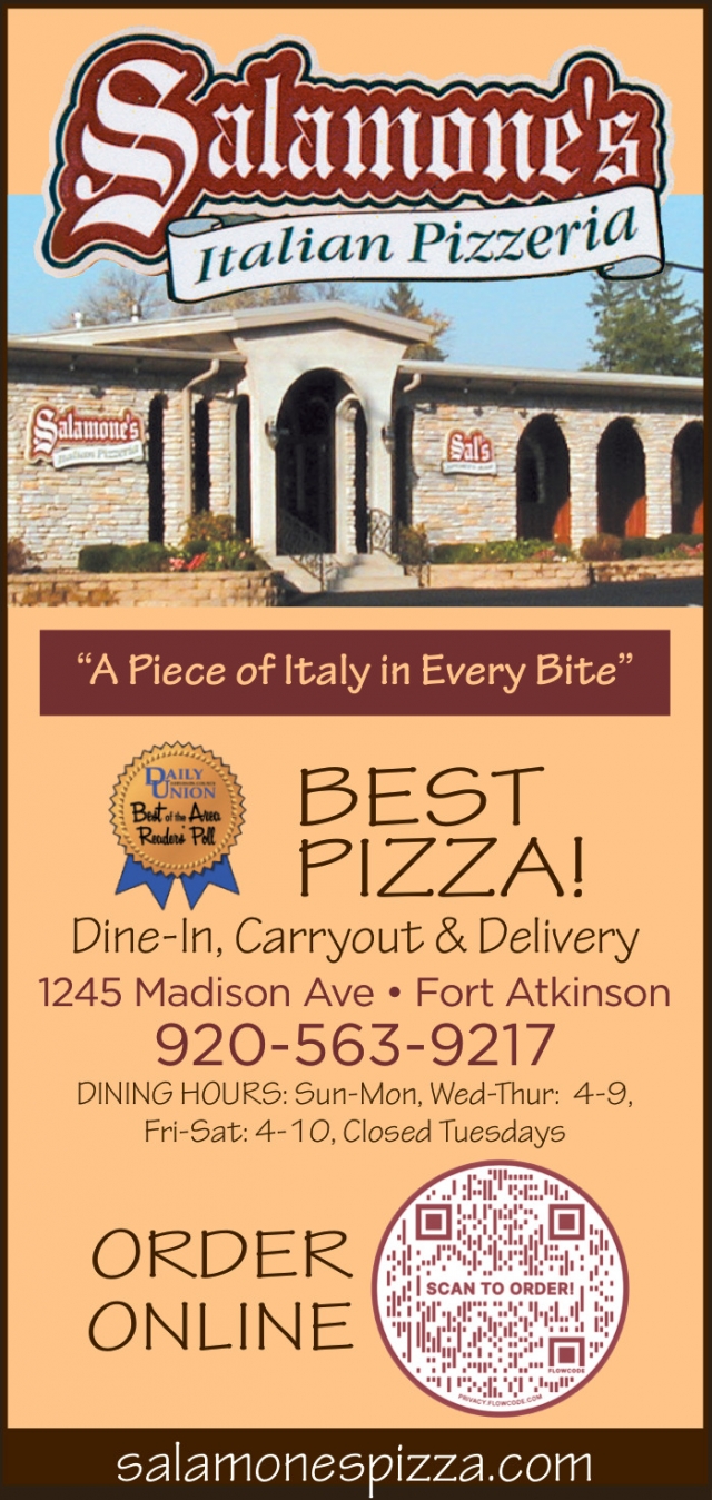 Italian Pizzeria, Salamone's Pizza, Fort Atkinson, WI