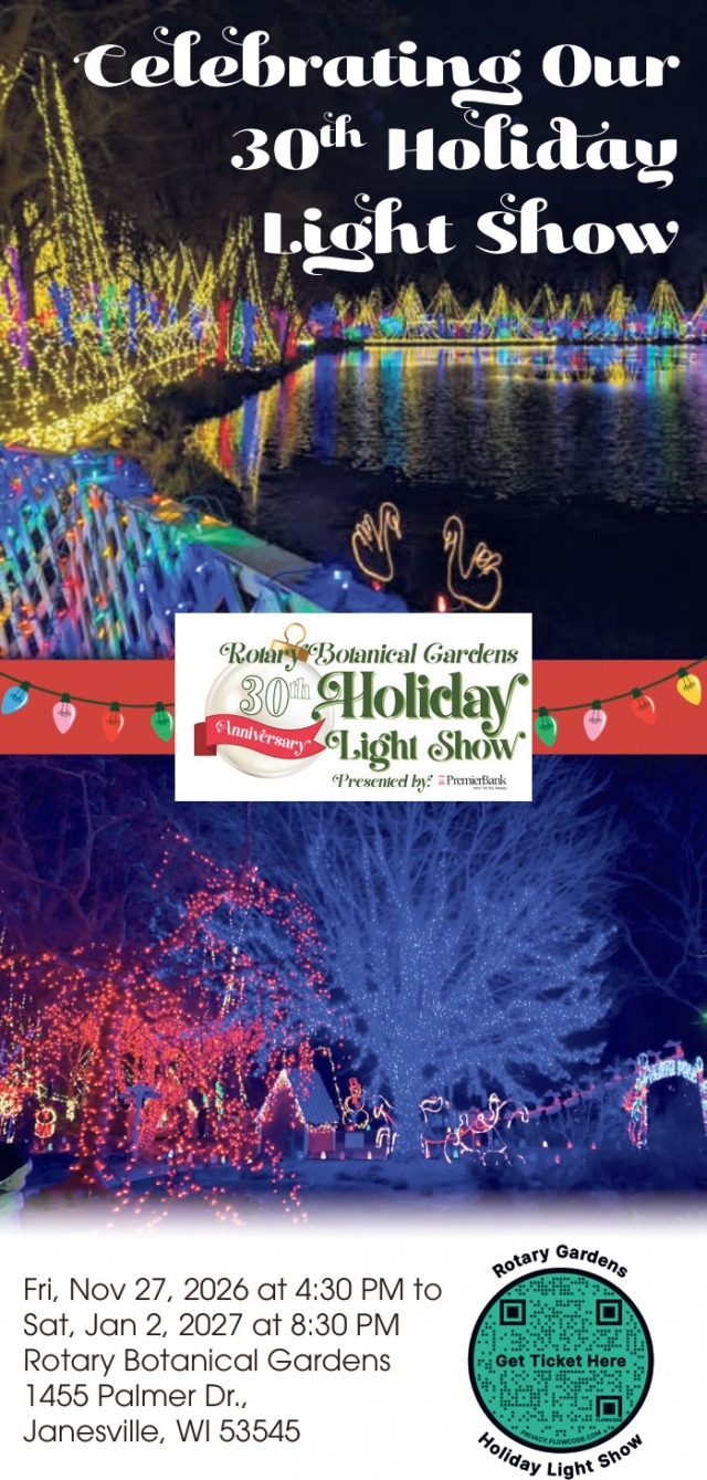 30th Holiday Light Show, Rotary Botanical Gardens, Janesville, WI
