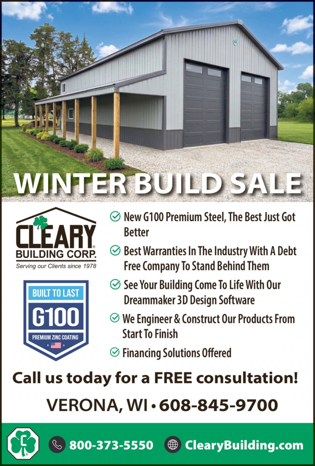Winter Build Sale, Cleary Building Corp.