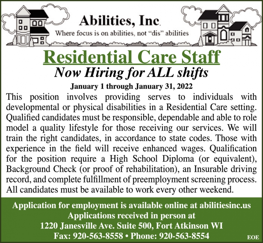 Residential Care Staff