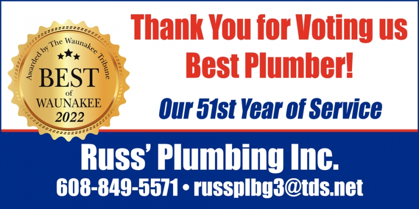 Thank You for Voting Us Best Plumber!