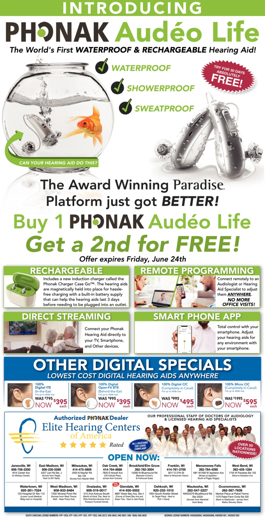Buy 1 Phonak Audéo Life Get a 2nd for FREE!
