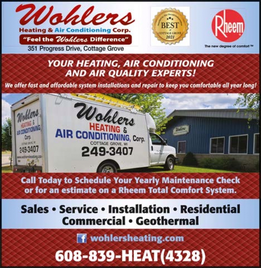 Your Heating, Air Conditioning And Air Quality Experts!