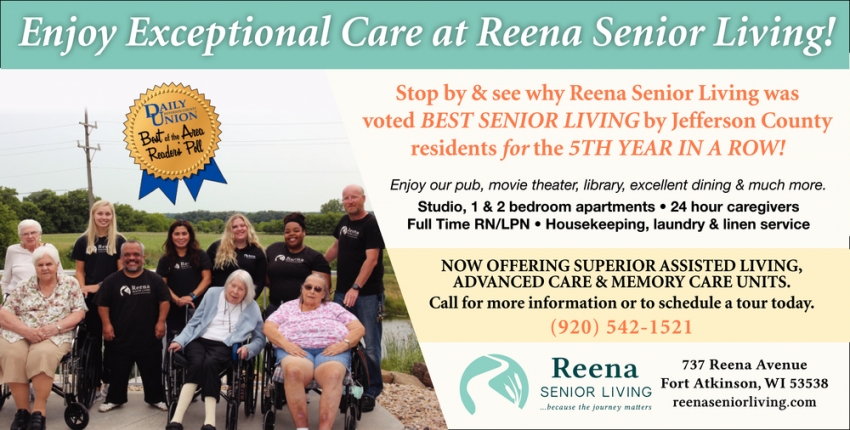 Enjoy Exceptional Care at Reena Senior Living!