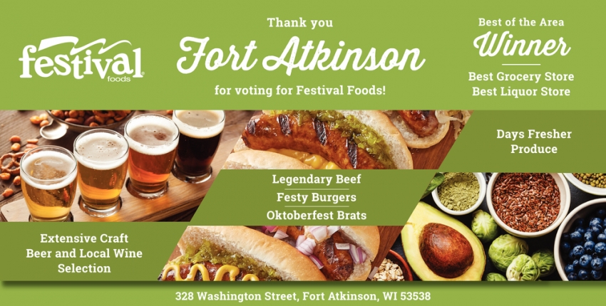 Thank You Fort Atkinson for Voting for Festival Foods!