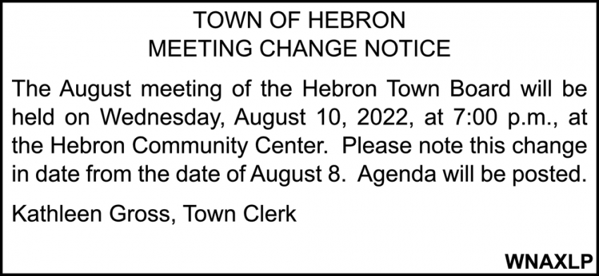 Meeting Change Notice