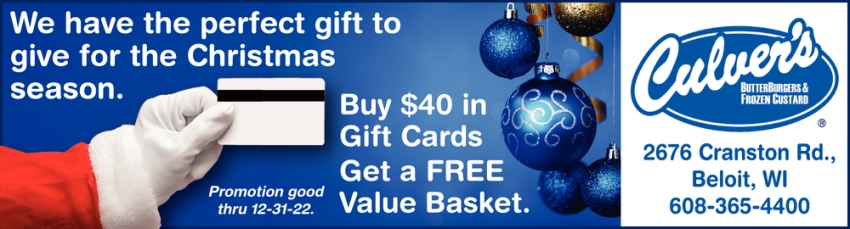 Buy $40 In Gift Cards Get A Free Value Basket