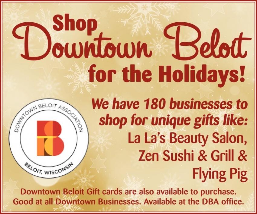 Shop Downtown Beloit For The Holidays!