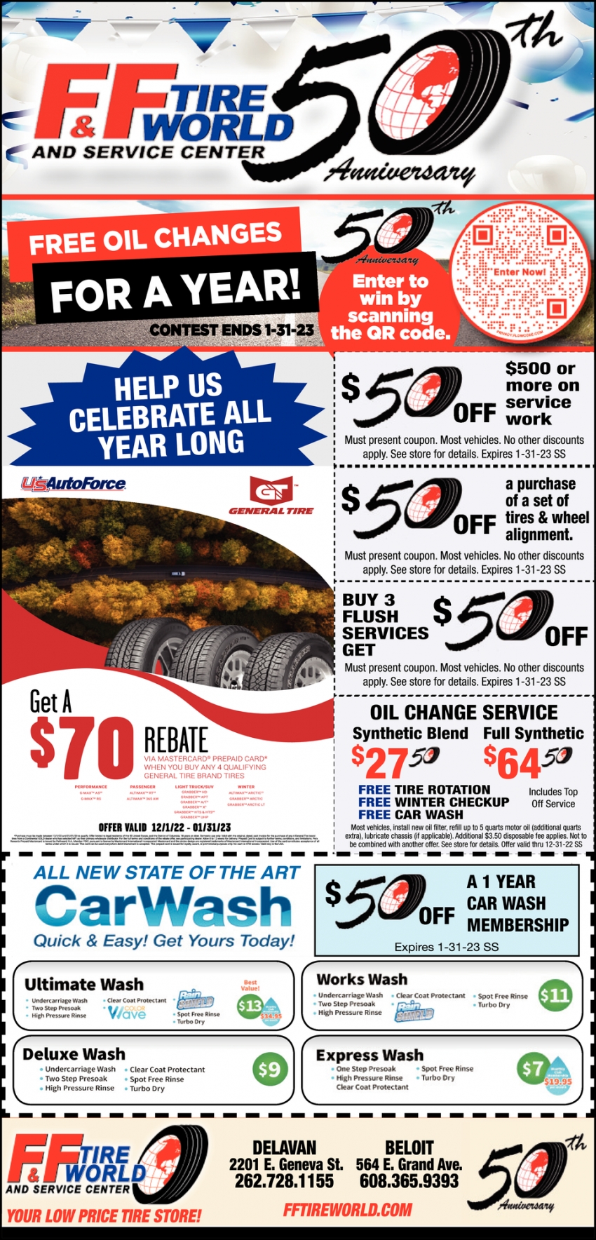 Free Oil Changes For A Year!