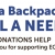 Fill a Backpack. Fill a Pantry