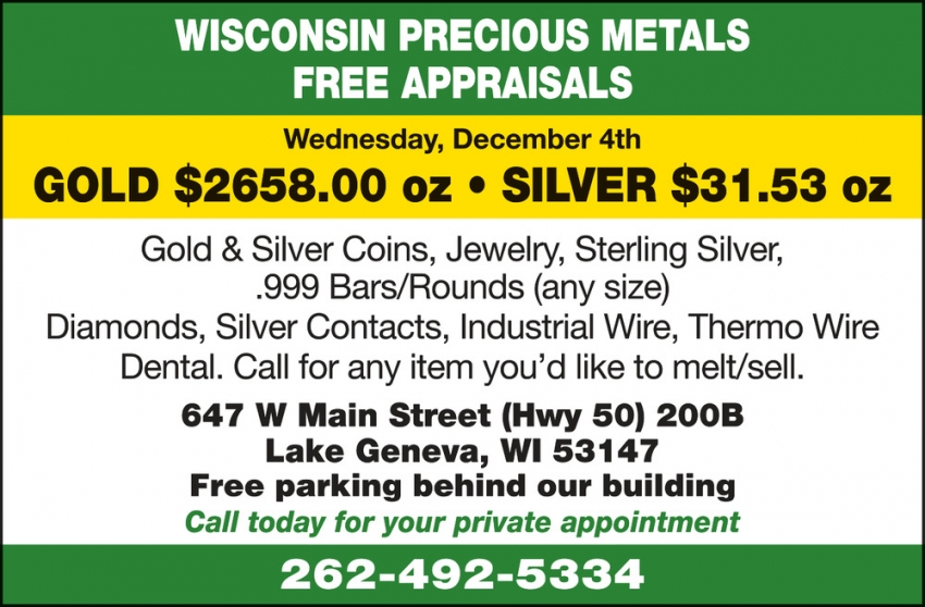 Wisconsin Precious Metals Refinishing Services