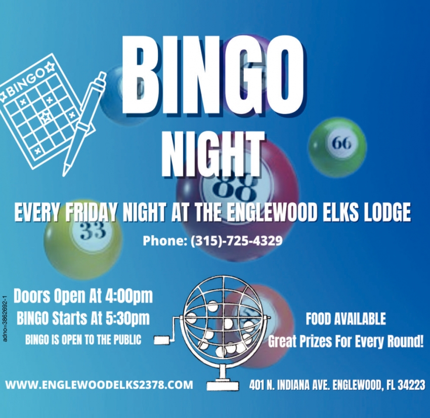 Bingo Night, Englewood Elks Lodge, Englewood, FL