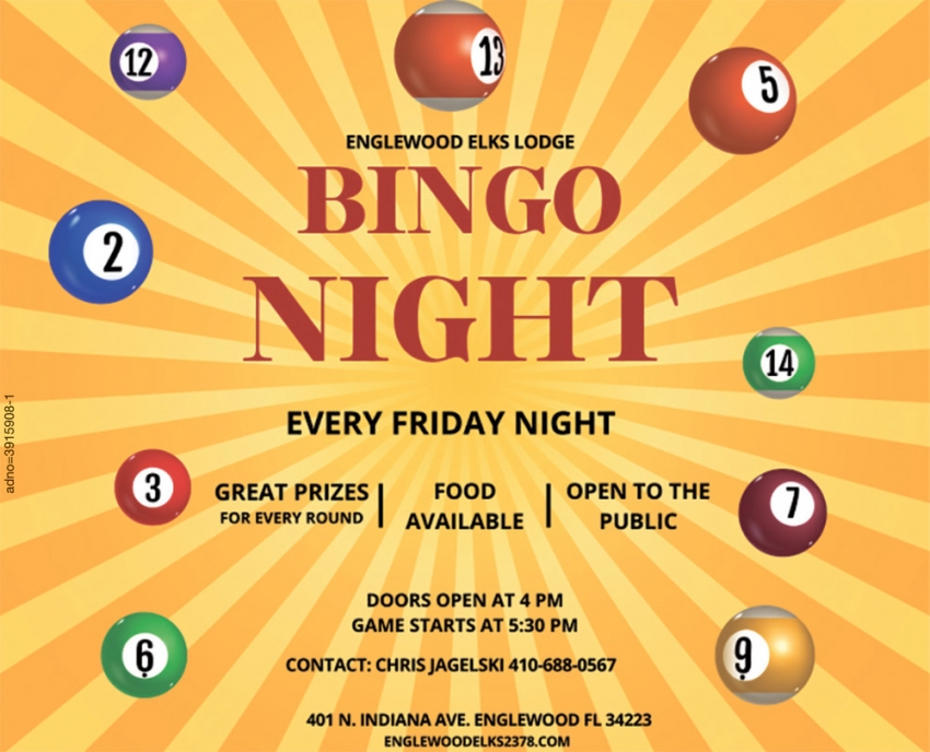 Bingo Night Englewood Elks Lodge Englewood FL