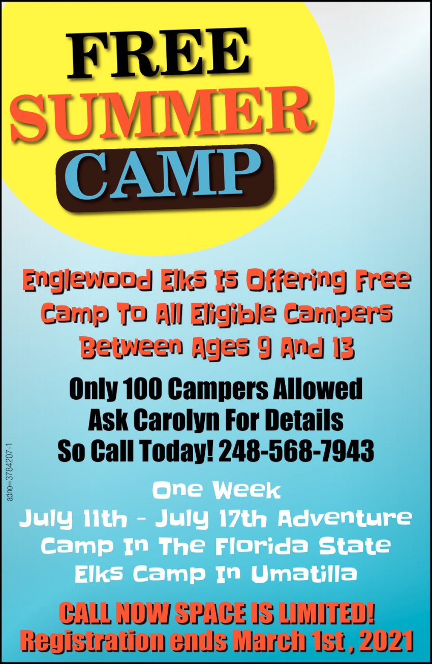 Free Summer Camp Englewood Elks Lodge Englewood FL