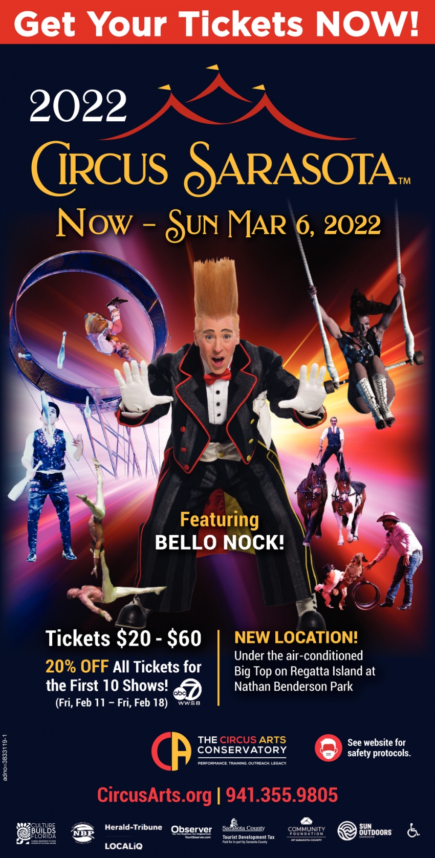 Get Your Tickets Now!, Circus Sarasota 2022 (February 11 March 6