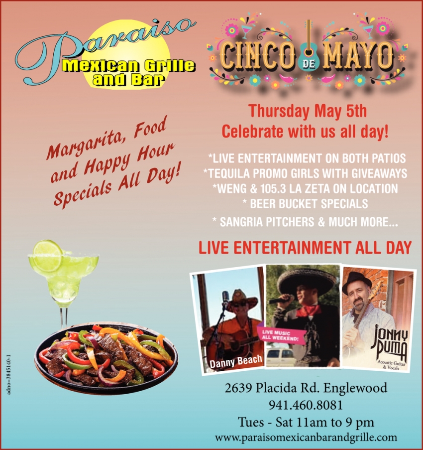 Margarita, Food and Happy Hour Specials
