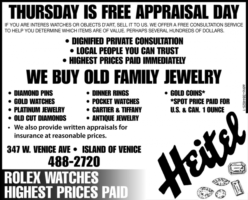 Thursday Is Free Appraisal Day