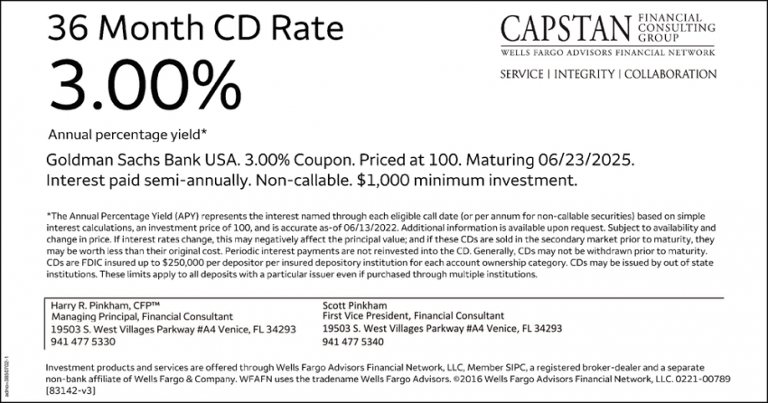 36 Month CD Rate 10%
