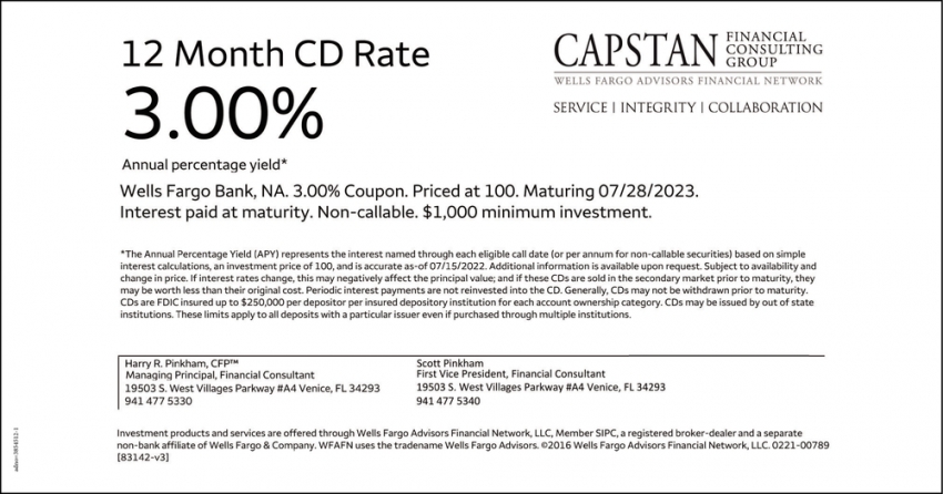 12 Month CD Rate