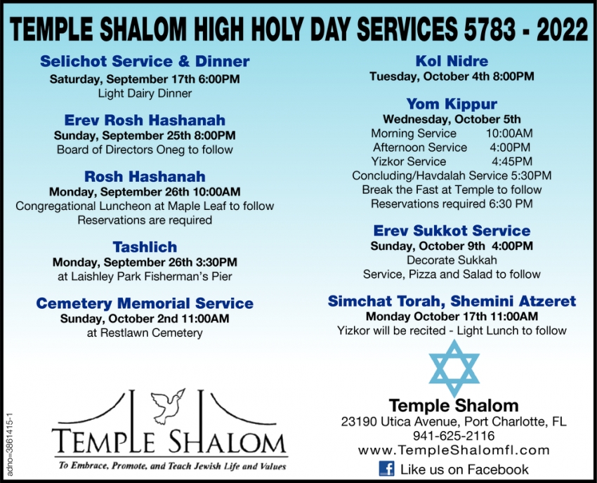 Holy Day Services