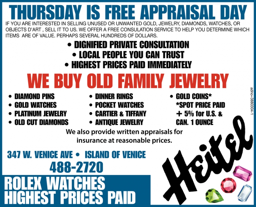 Thursday Is Free Appraisal Day