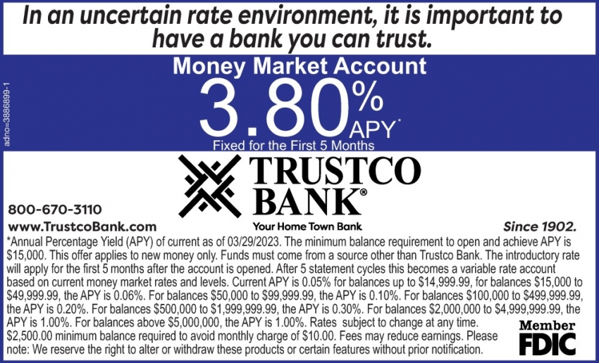 Money Market Account 3.80% APY