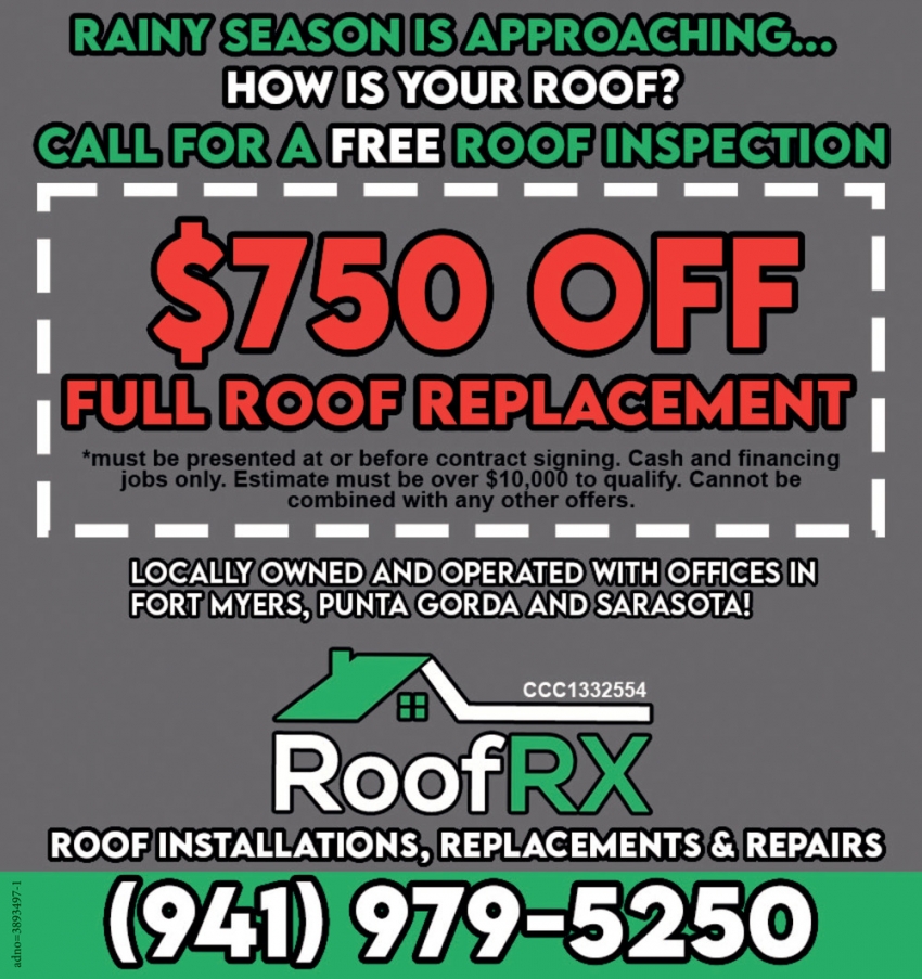$750 OFF Full Roof Replacement