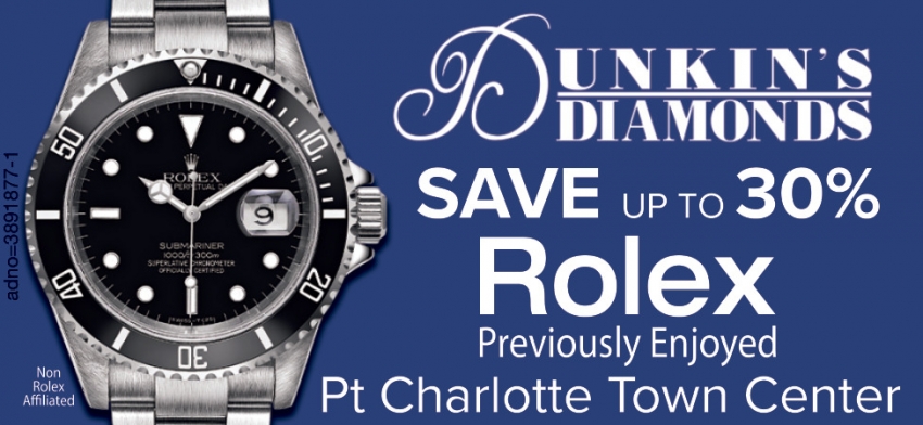Save Up To 30% Rolex