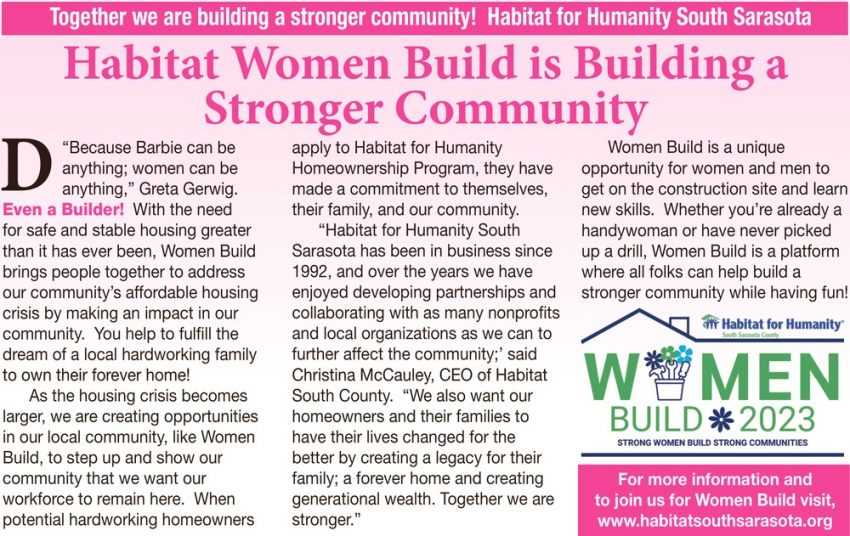 Habitat Women Build Is Building a Stronger Community