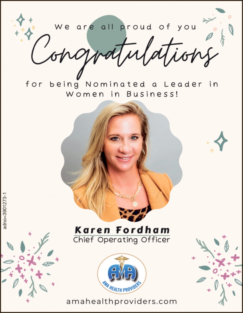 Congratulations Karen Fordham