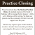 Practice Closing