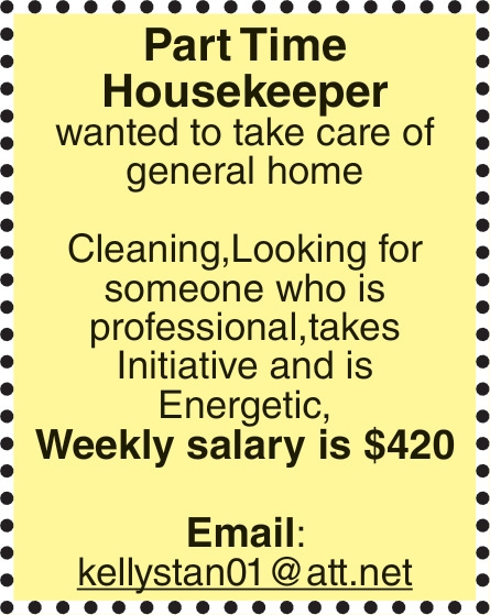 Part Time Housekeeper