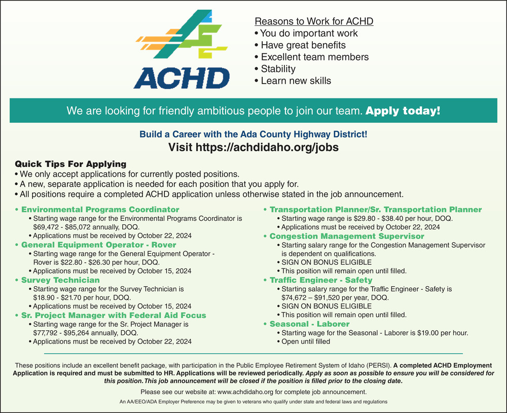 Build a Career with the Ada County Highway District!