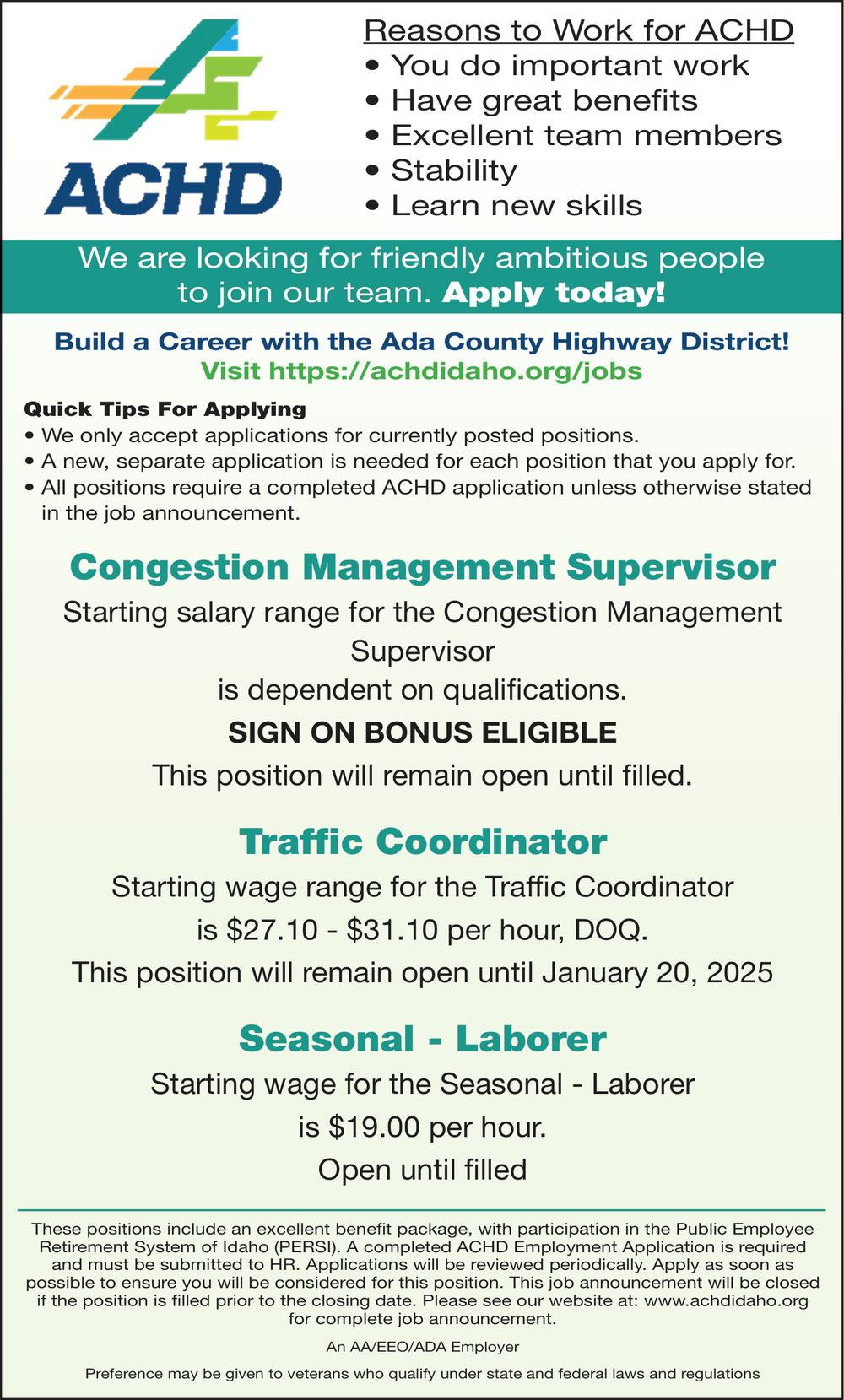 Reasons to Work for ACHD