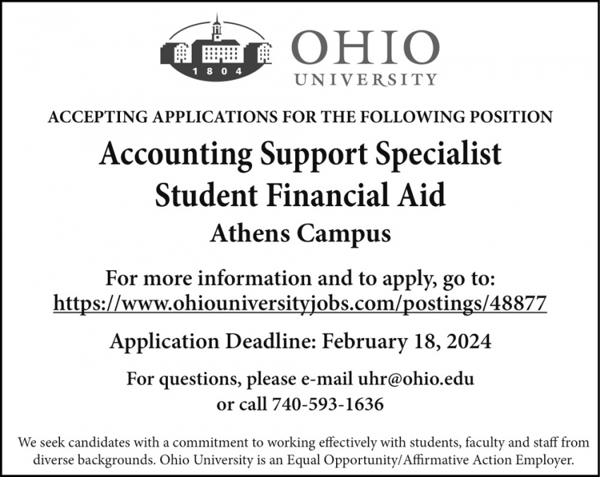 Accounting Support Specialist Student Financial Aid