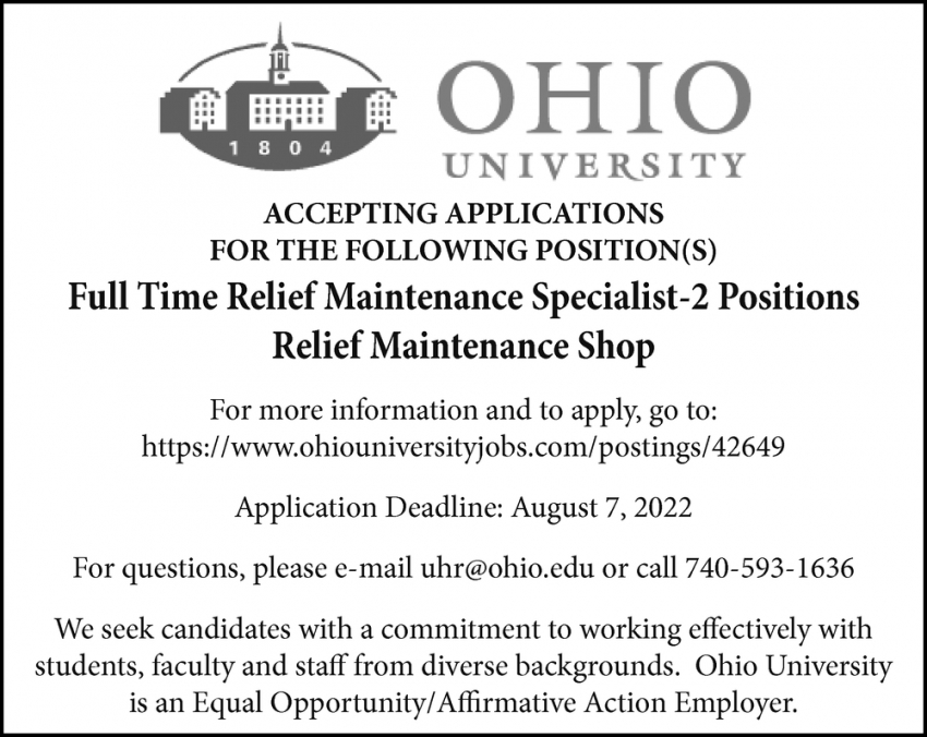 Full Time Relief Maintenance Specialist