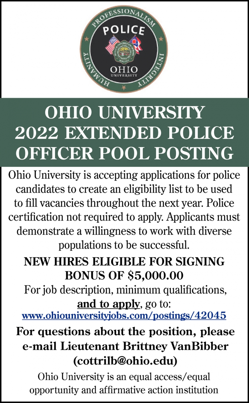 2022 Extended Police Officer Pool Posting