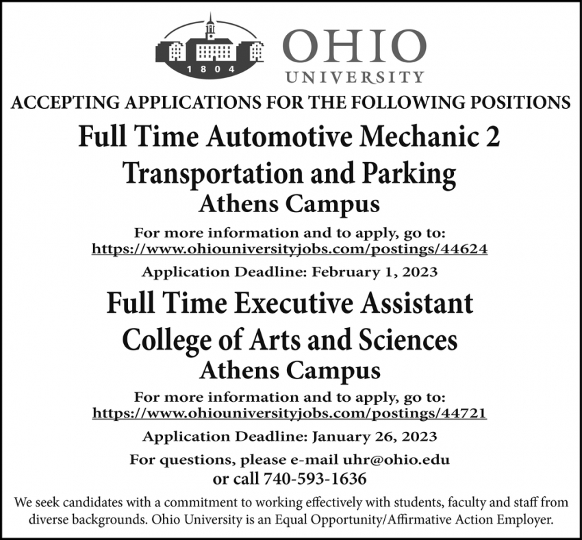 Full Time Automotive Mechanic 2 - Full Time Executive Assistant
