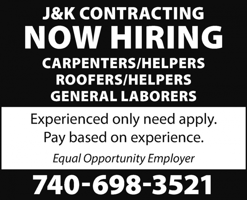 Carpenters/Helpers - Roofers/Helpers - General Laborers