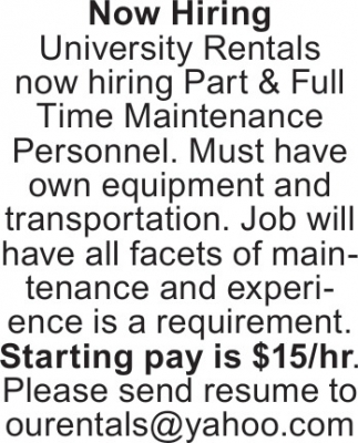 University Rentals
