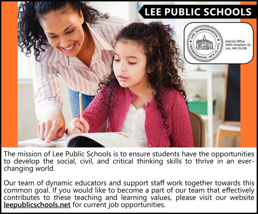 Our Team Of Dynamic Educators Work Together Towards This Common Goal., Lee  Public Schools