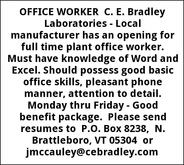 Full Time Plant Office Worker