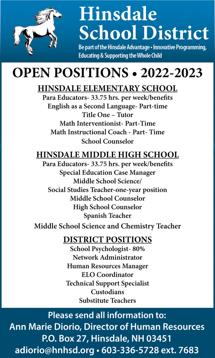 Open Positions 2022-2023