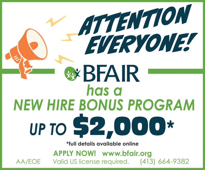 New Hire Bonus Program Up To $2,000