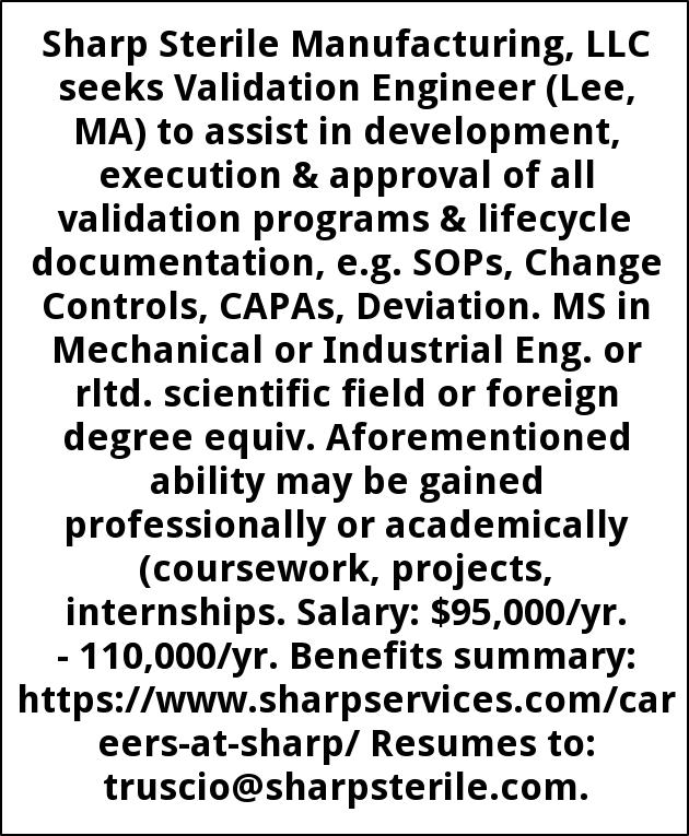Sharp Sterile Manufacturing LLC