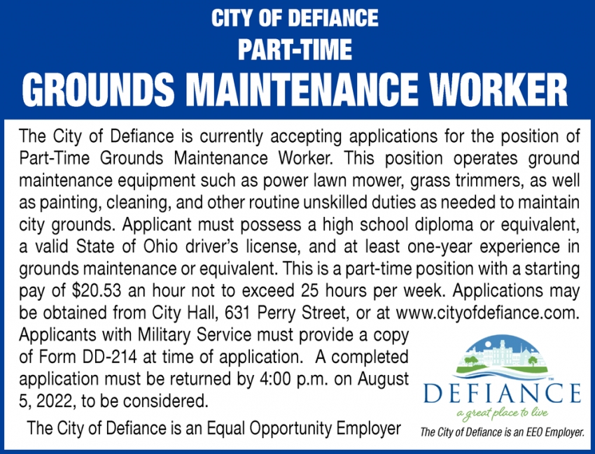 Part Time Grounds Maintenance Worker