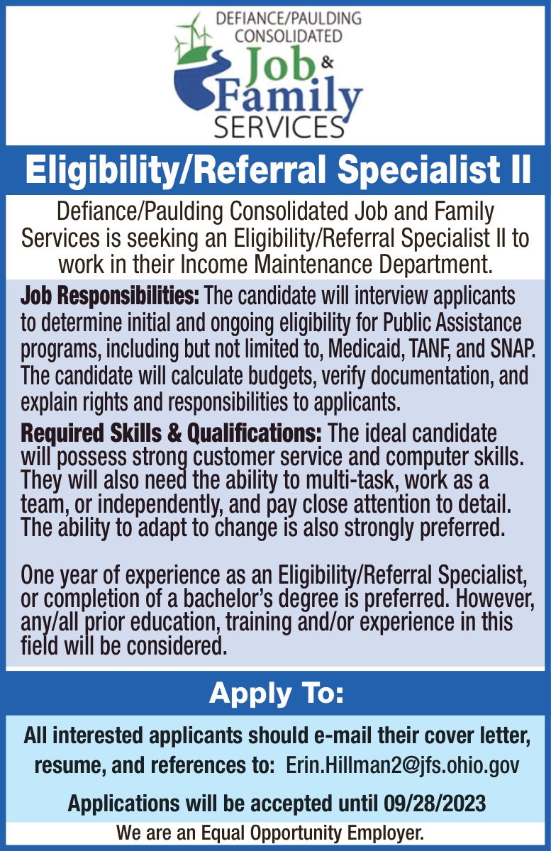 Eligibility/Referral Specialist II