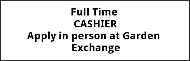 Full Time Cashier